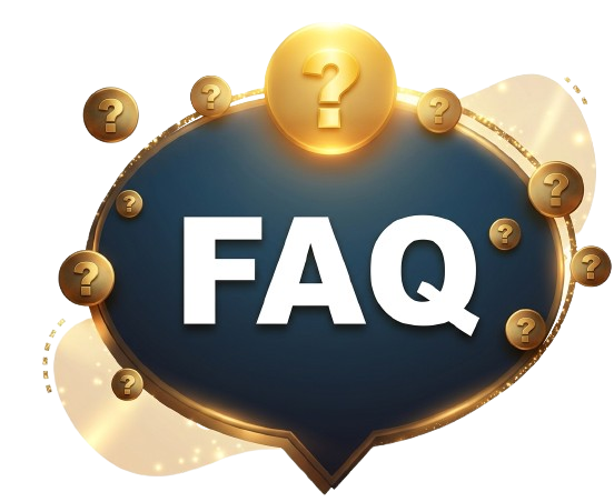 FAQ speech bubble surrounded by question marks